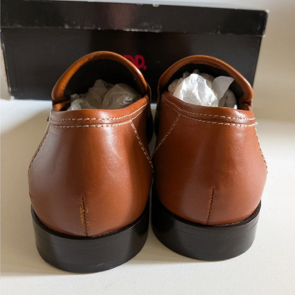 Donald J Pliner Men's Urbino-01 Tan Calf Leather Penny Loafers Made in Italy 8 M